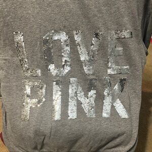 PINK Victoria's Secret Gray Hoodie with Silver Sequins
Rare vintage Y2K